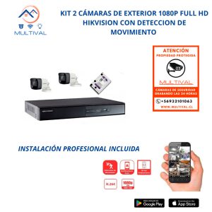 Kit de 2 Cámaras exterior 1080p Hikvision